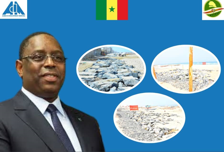 Inauguration de la digue de protection de la langue de Barbarie (St-Louis) Par S.E MACKY SALL